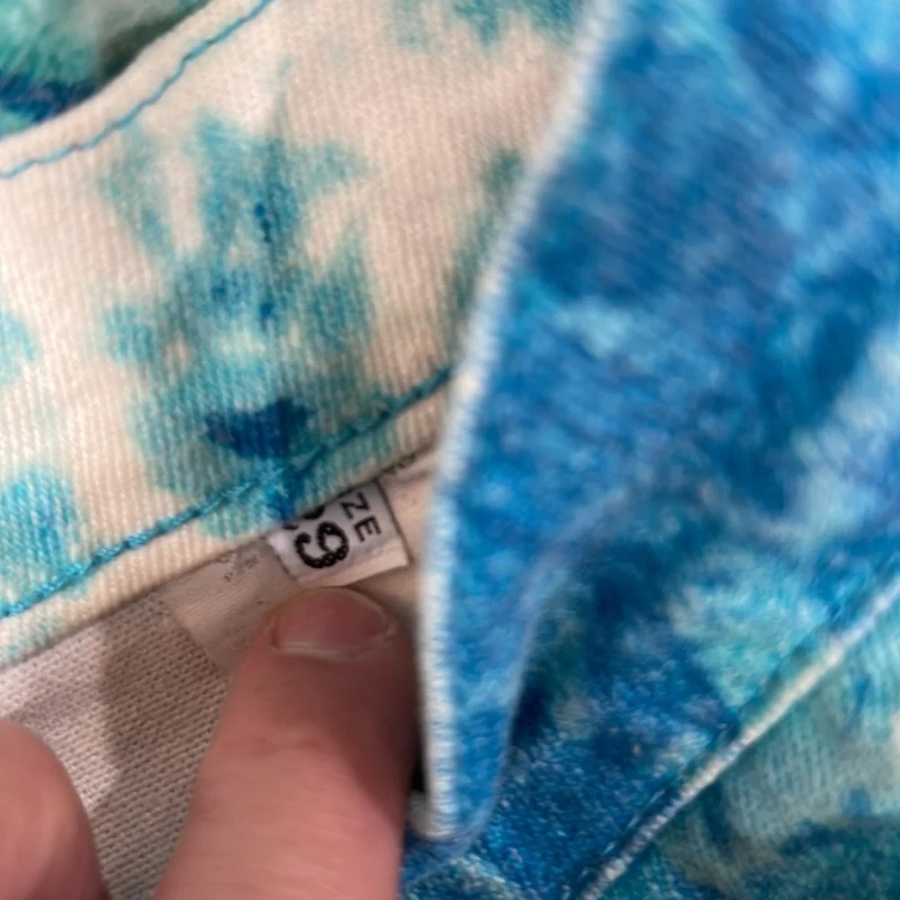 Roberto Cavalli 2000’s Y2K Euro Trash Tie Dye Floral Trippy Stretch Vintage Je… - Picture 8 of 9